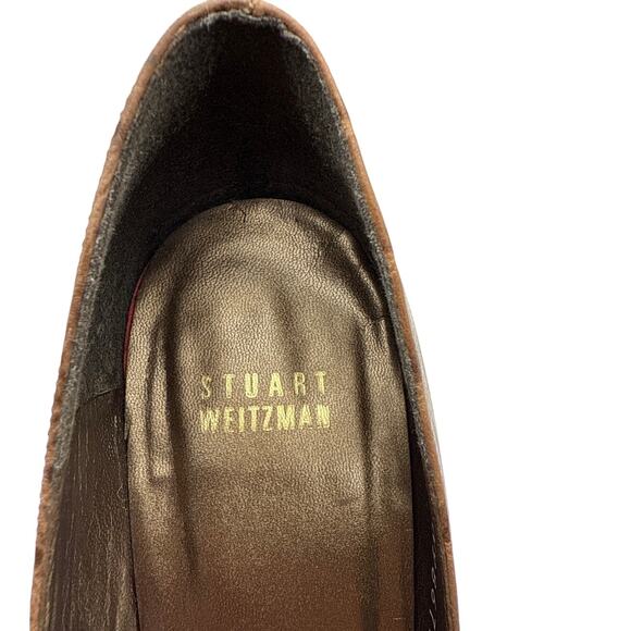 Stuart Weitzman Platform Peep-toe High Heels in Beige Leather Size 8.5 - Picture 7 of 7